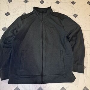 Calvin Klein Full Zip Track Jacket Gray Minimal Logo Men's Medium